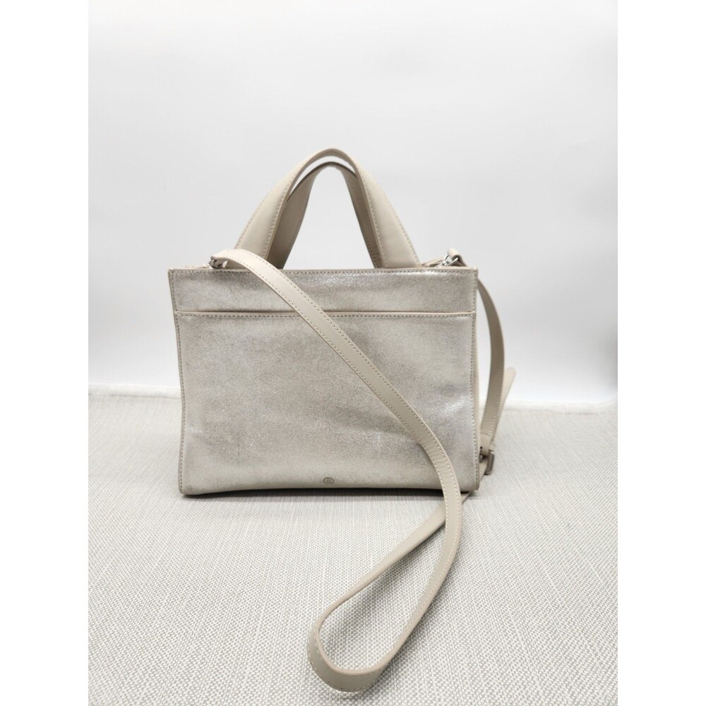 Treasure & Bond Small Leather Tote Bag Suede Metallic Removable Crossbody Strap